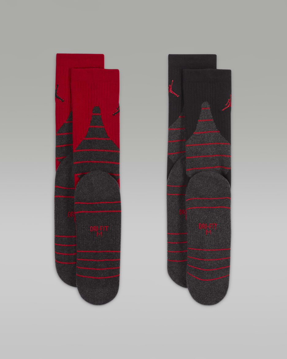 Jordan Dri FIT Crew Socks 2 Pack Big Kids Socks